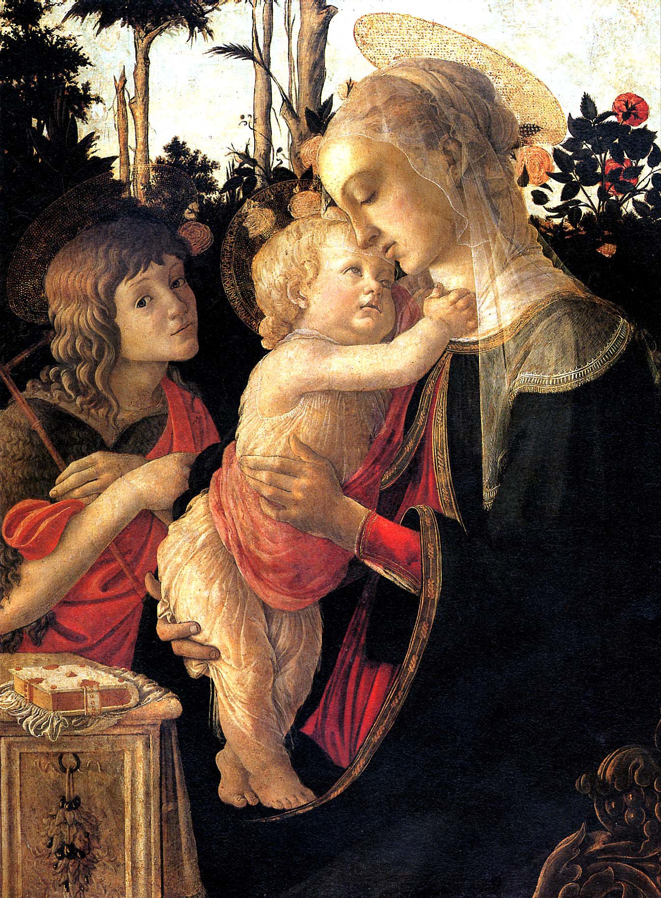 Сандро Ботичелли. "Мадонна с Младенцем и со святым Иоанном Крестителем".